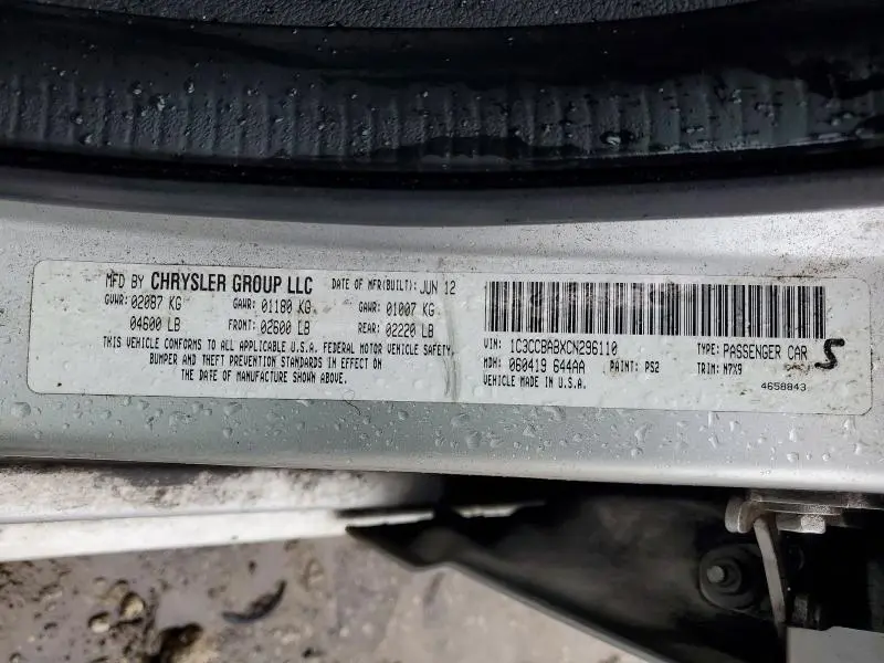 2012 CHRYSLER 200 LX  