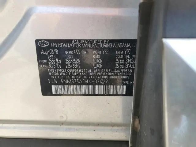 2019 HYUNDAI SANTA FE SEL  