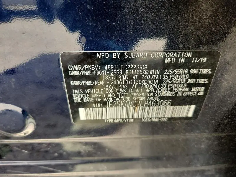 2020 SUBARU FORESTER SPORT  