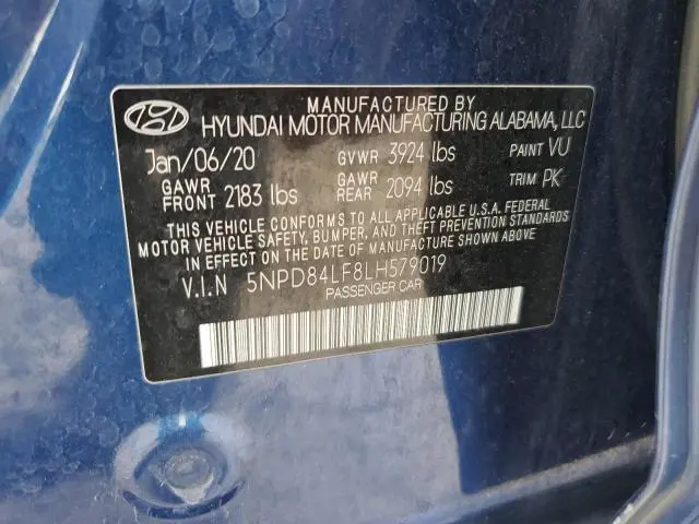 2020 HYUNDAI ELANTRA SEL  