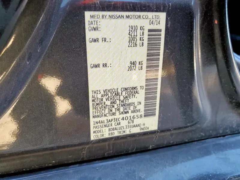 2014 NISSAN ALTIMA 2.5  