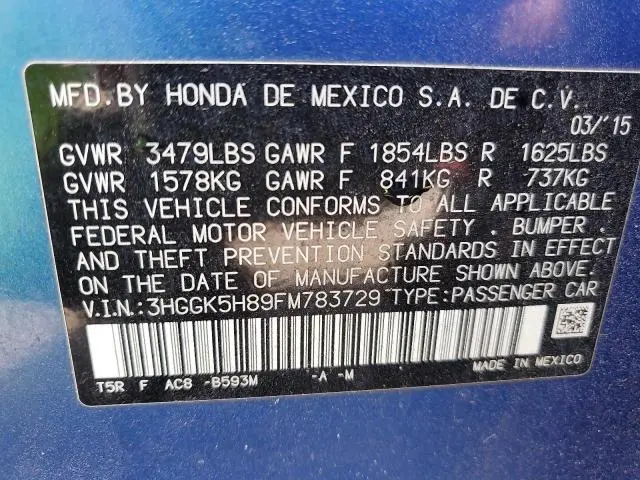 2015 HONDA FIT EX