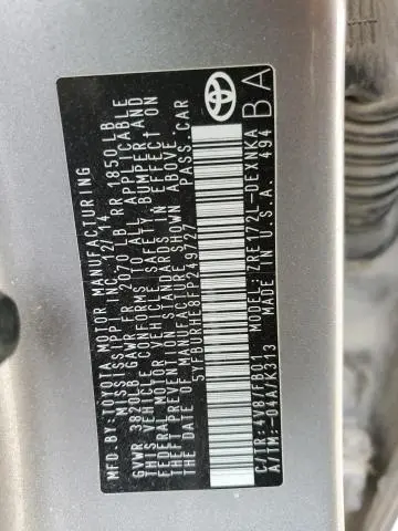 2015 TOYOTA COROLLA L  