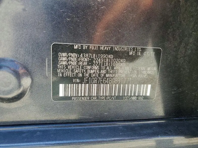 2011 SUBARU IMPREZA WRX  