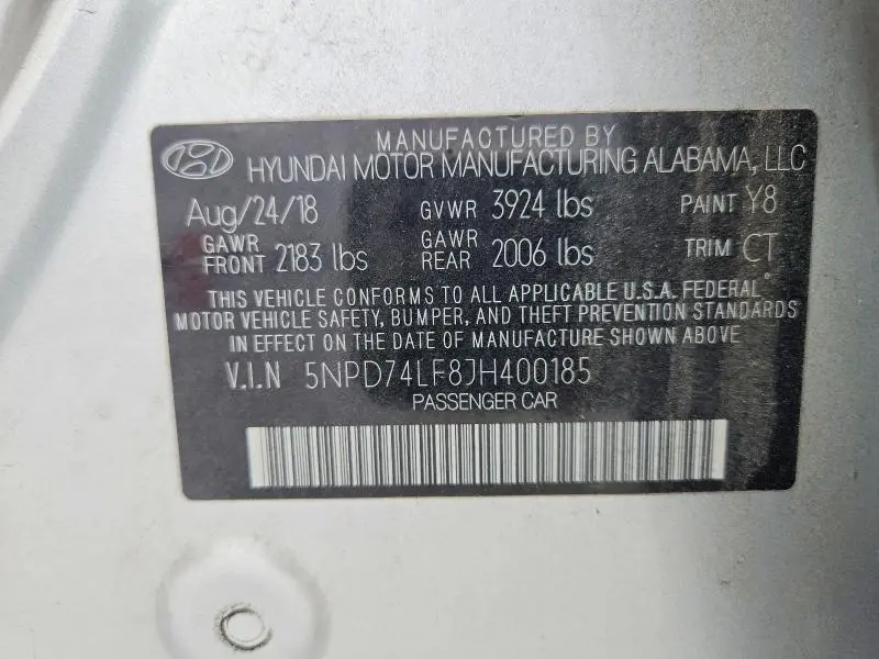 2018 HYUNDAI ELANTRA SE  