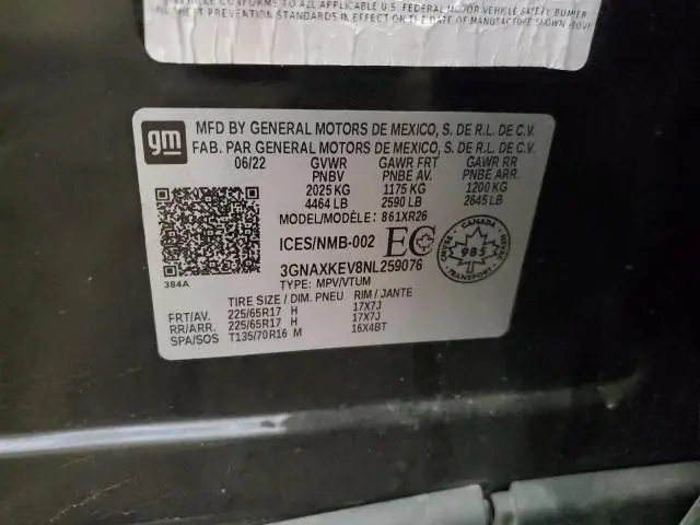 2022 CHEVROLET EQUINOX LT  