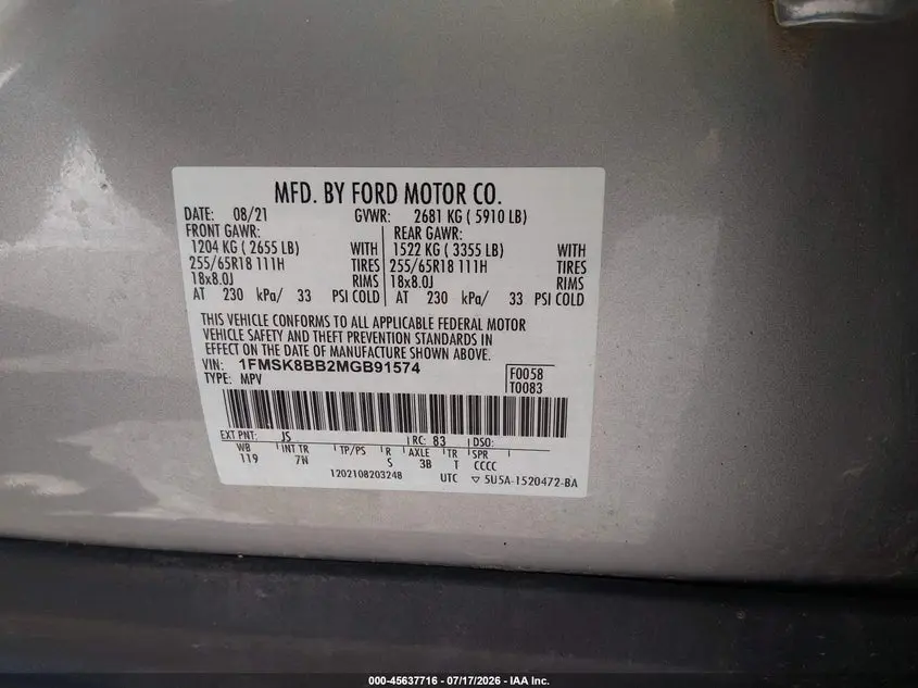 2021 FORD EXPLORER  