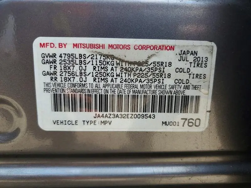 2014 MITSUBISHI OUTLANDER SE  