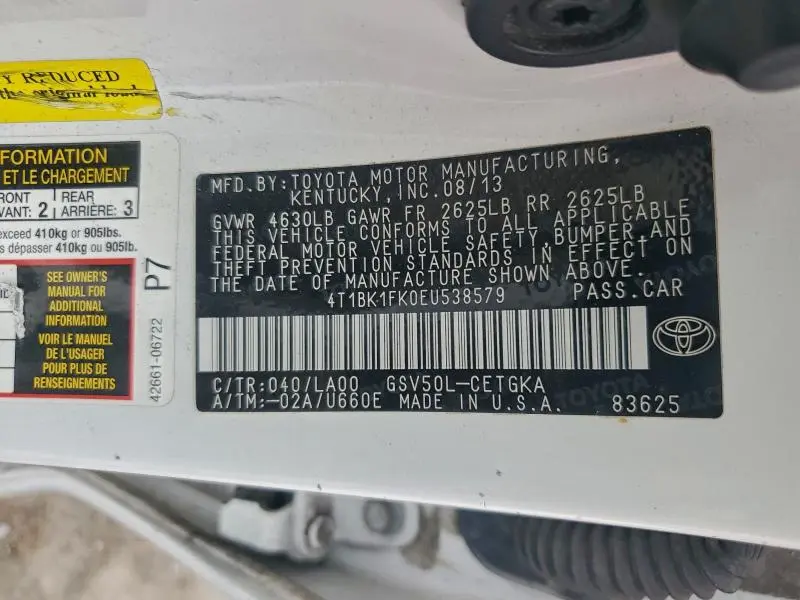 2014 TOYOTA CAMRY SE  