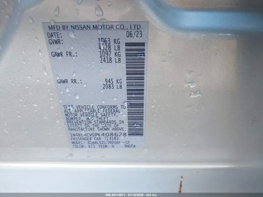 2023 NISSAN ALTIMA SR FWD