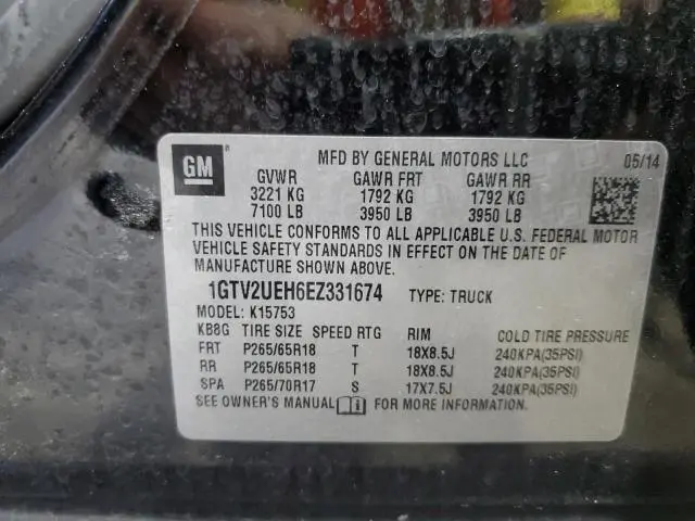 2014 GMC SIERRA K1500 SLE  
