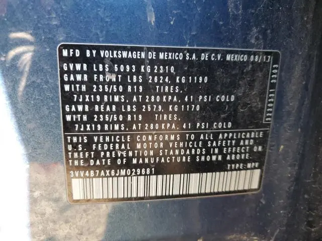 2018 VOLKSWAGEN TIGUAN SEL PREMIUM  