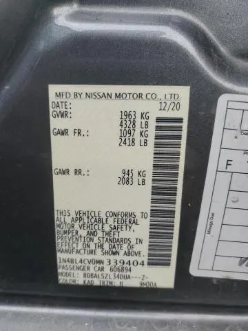 2021 NISSAN ALTIMA SR  