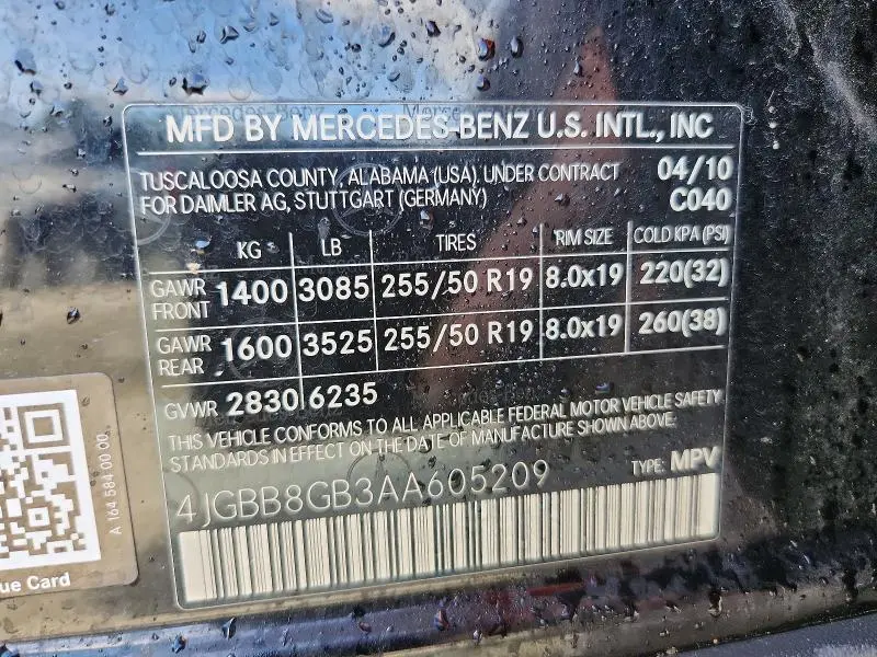 2010 MERCEDES-BENZ ML 350 4MATIC  