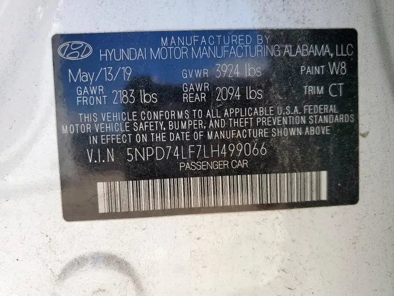 2020 HYUNDAI ELANTRA SE  