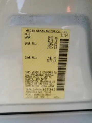 2015 NISSAN ALTIMA 2.5  