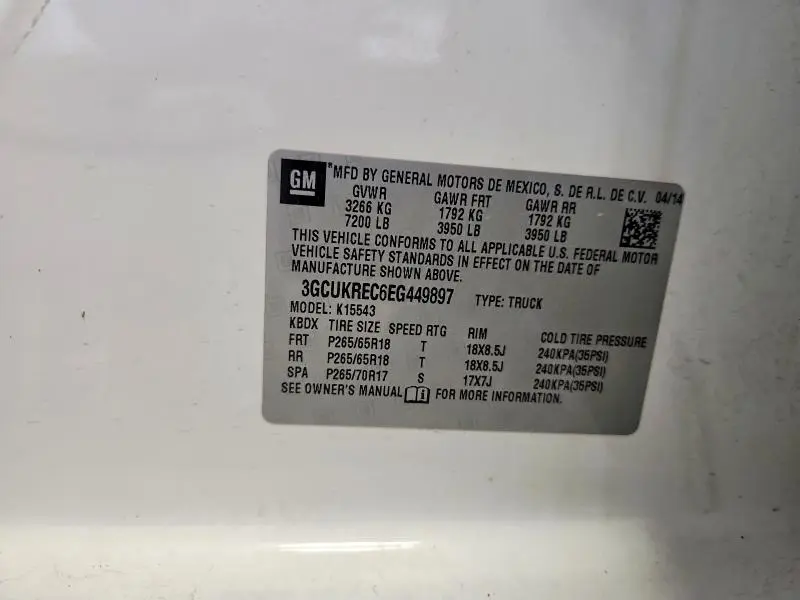 2014 CHEVROLET 1500   