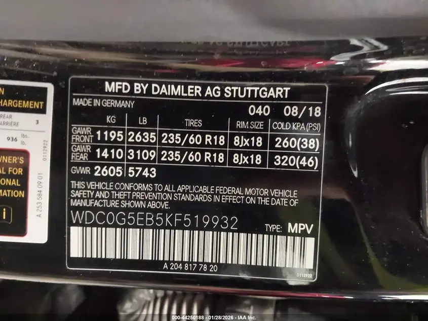 2019 MERCEDES-BENZ GLC 350E 4MATIC