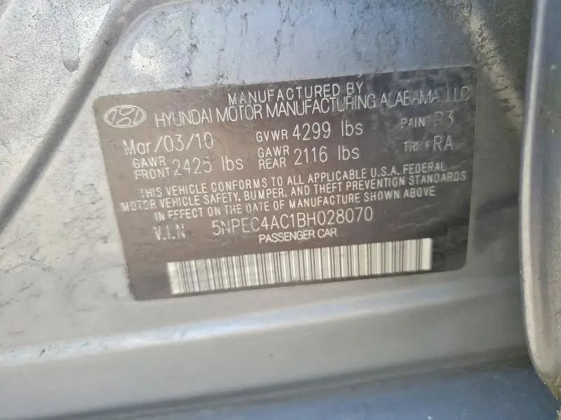 2011 HYUNDAI SONATA LIMITED  
