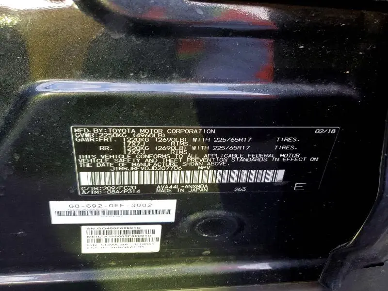 2018 TOYOTA RAV4 HV LE  