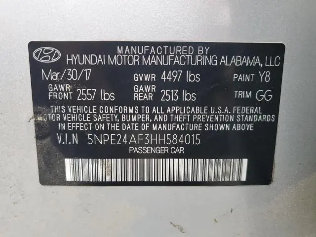 2017 HYUNDAI SONATA SE  