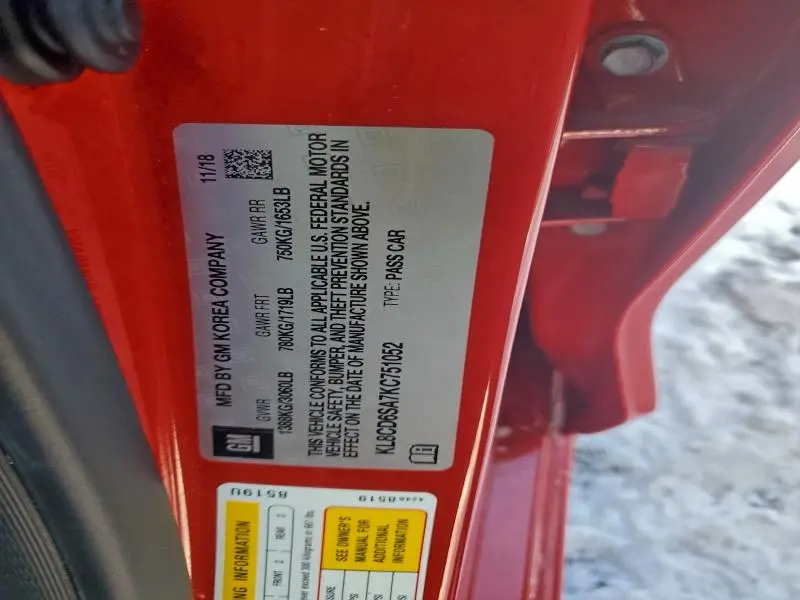 2019 CHEVROLET SPARK 1LT  