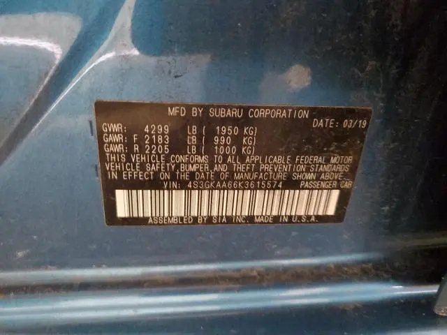 2019 SUBARU IMPREZA   