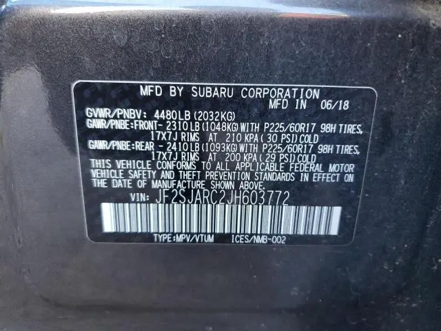 2018 SUBARU FORESTER 2.5I LIMITED  