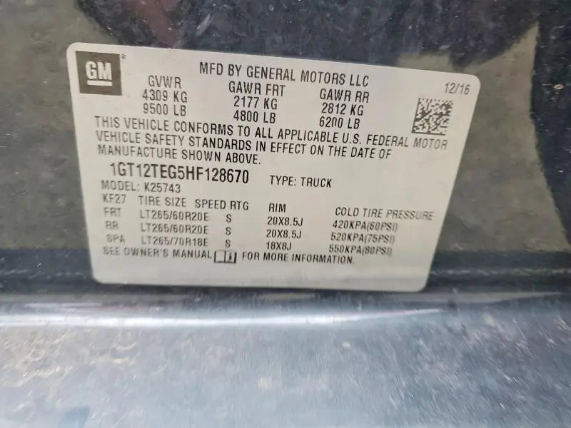2017 GMC SIERRA K2500 SLT  