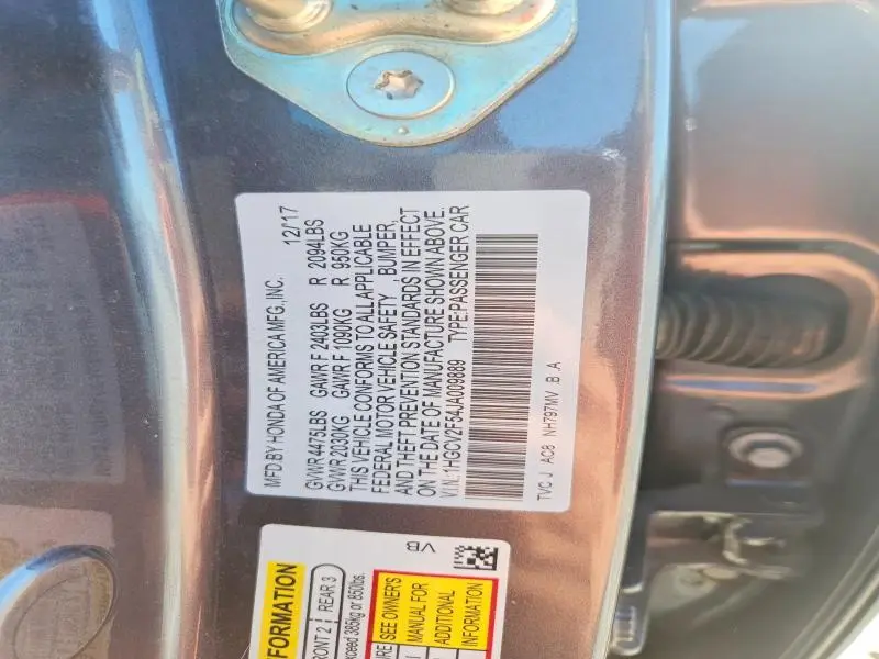 2018 HONDA ACCORD EXL  