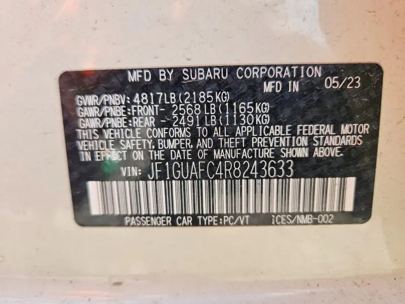 2024 SUBARU IMPREZA SPORT  