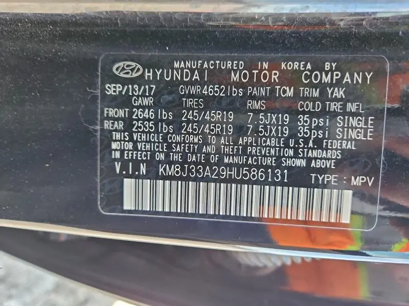 2017 HYUNDAI TUCSON LIMITED  