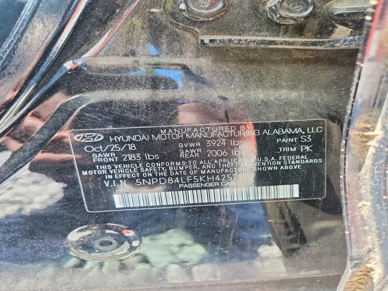 2019 HYUNDAI ELANTRA SEL  