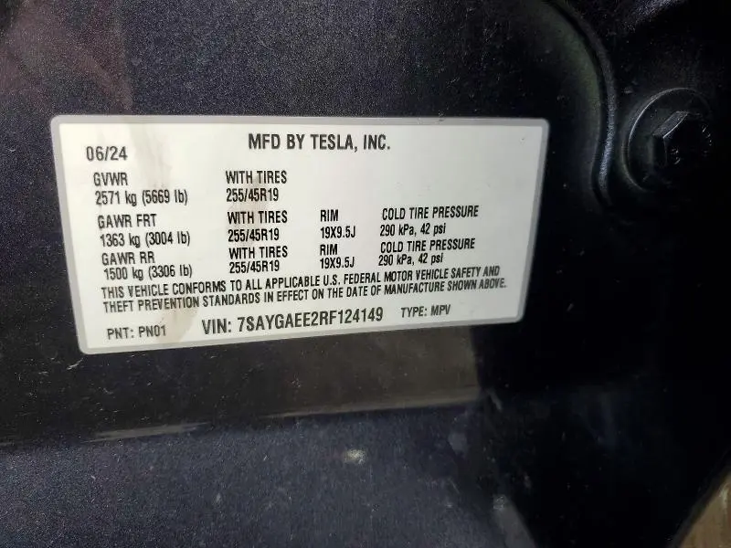 2024 TESLA MODEL Y   