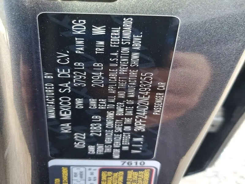 2022 KIA FORTE LXS  