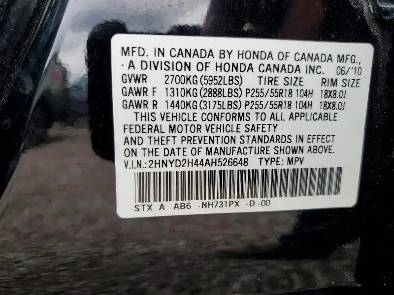 2010 ACURA MDX TECHNOLOGY  