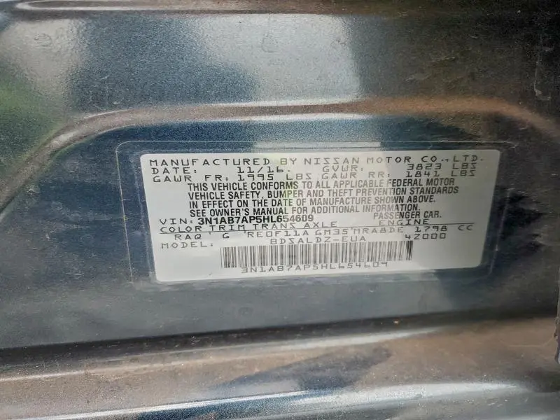 2017 NISSAN SENTRA S  