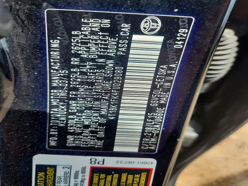 2015 TOYOTA CAMRY XSE V6  