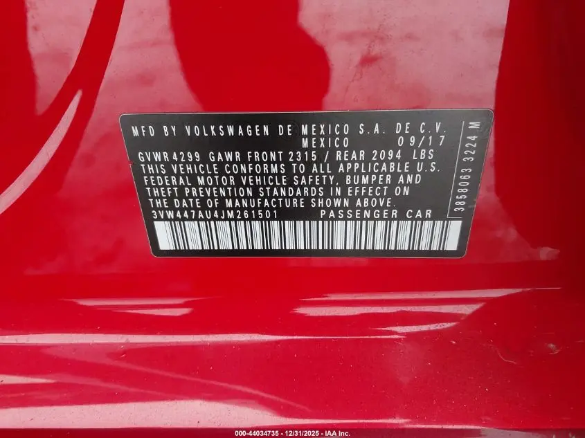 2018 VOLKSWAGEN GOLF GTI 2.0T AUTOBAHN/2.0T S/2.0T SE