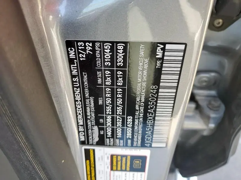 2014 MERCEDES-BENZ ML 350 4MATIC  