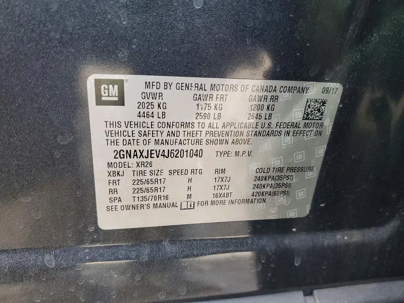 2018 CHEVROLET EQUINOX LT  