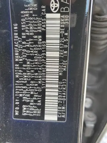2018 TOYOTA COROLLA L  