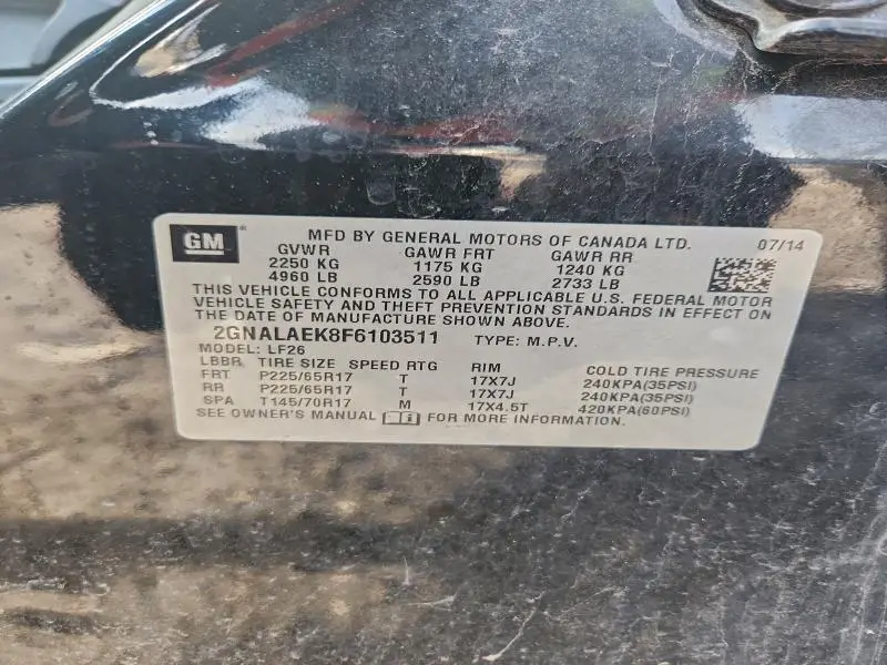 2015 CHEVROLET EQUINOX LS  