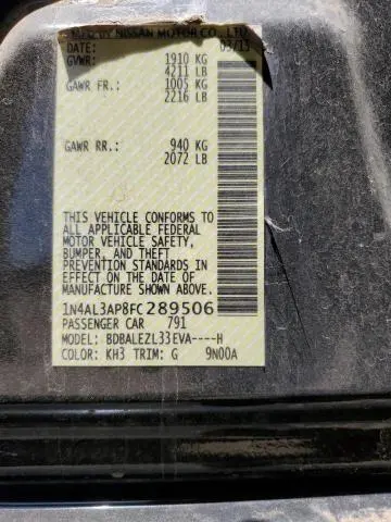 2015 NISSAN ALTIMA 2.5  