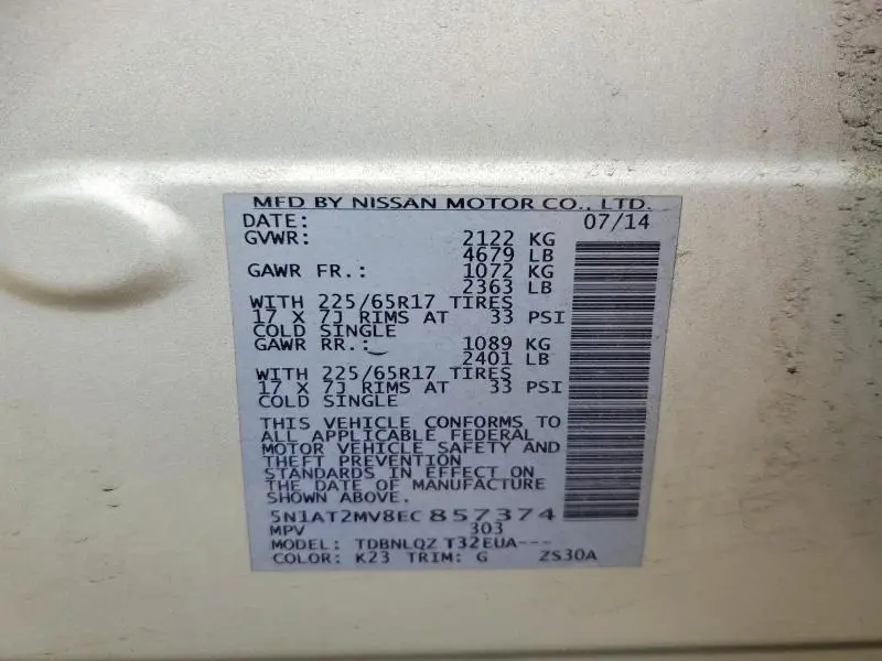 2014 NISSAN ROGUE SV  