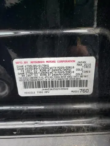 2016 MITSUBISHI OUTLANDER SE