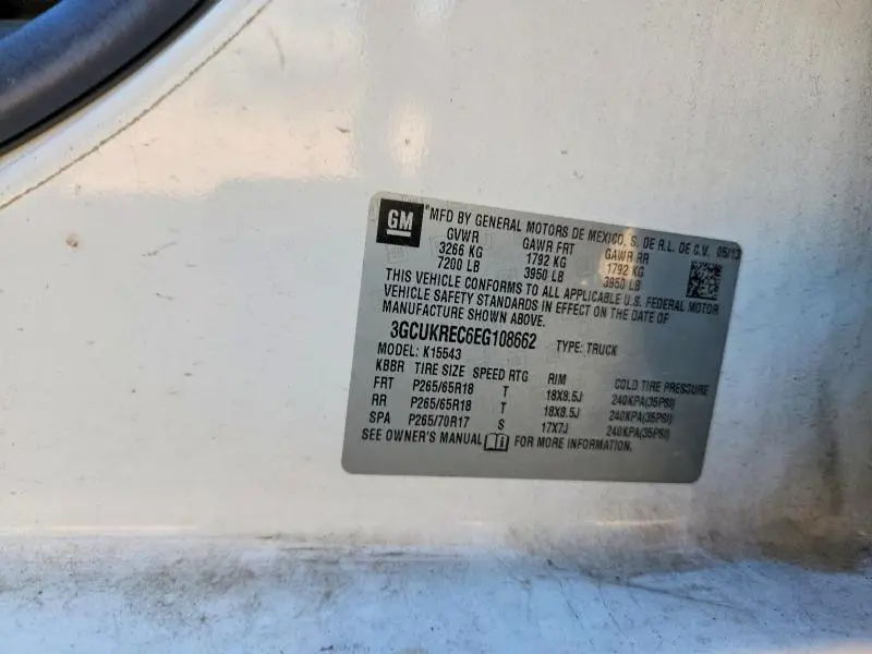 2014 CHEVROLET SILVERADO K1500 LT  