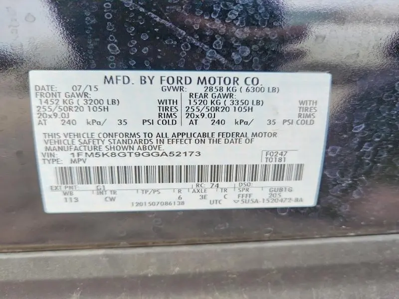 2016 FORD EXPLORER SPORT  