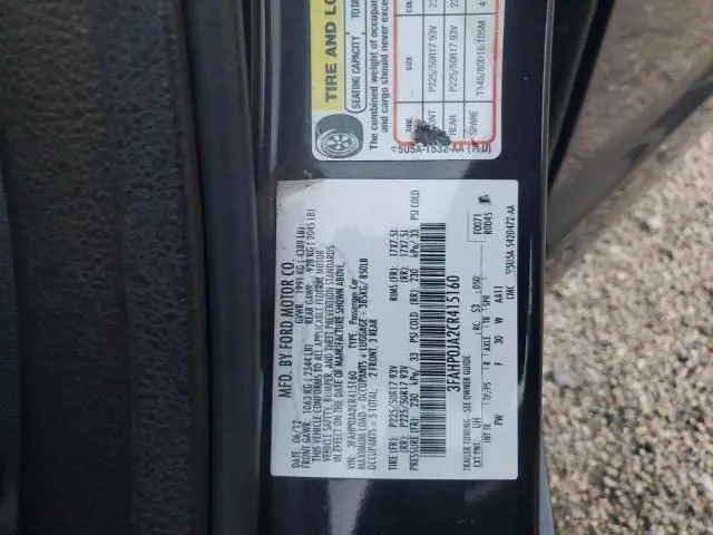 2012 FORD FUSION SEL  