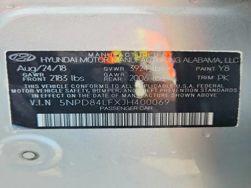 2018 HYUNDAI ELANTRA SEL  